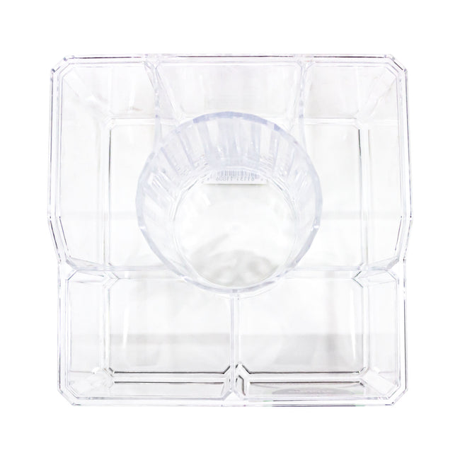 Equate Beauty Multi-Use Clear Makeup Organizer, 6 Compartments Skincare Cosmetic Storage