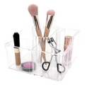 Equate Beauty Multi-Use Clear Makeup Organizer, 6 Compartments Skincare Cosmetic Storage