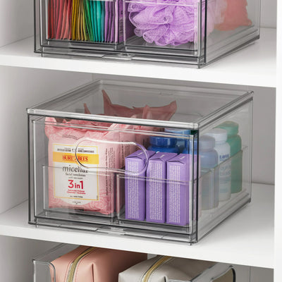 The Home Edit 4 Piece Bath Storage Edit Clear Plastic Modular Storage System 10.63" x 7.04" x 10.33"