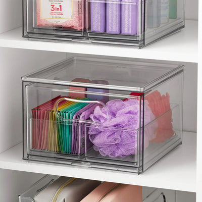 The Home Edit 4 Piece Bath Storage Edit Clear Plastic Modular Storage System 10.63" x 7.04" x 10.33"