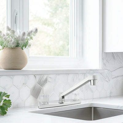 Mainstays Nonmetal Double Acrylic Handle Kitchen Faucet