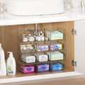 Stackable Makeup Storage Drawers, Vtopmart 4 Pack Acrylic Bathroom Organizers, Clear Plastic Storage Bins, 4.4" High