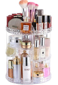360 Degree Rotating Makeup Organizer for Bathroom,4 Tier Adjustable Spinning Cosmetic Storage Cases and Make Up Holder Display Cases,Clear