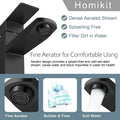 Black Bathroom Faucet with Sink Pop up Drain, Stainless Steel Bathroom Faucets for Sink 1 or 3 Holes, Matte Black Vanity RV Lavatory Faucet with Single Handle, Deck Plate, Water Supply Hoses