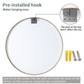 BEAUTYPEAK 24" Wall Mirror Bathroom Mirror Wall Mounted Round Mirror, Black