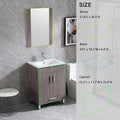 Walsport 24" Luxurious Bathroom Vanity with Sink Combo/Mirror/Faucet Vanities Set Cabinet,Modern Bathroom Vanity Cabinet with Pop Up Drain,Wood Color
