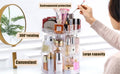 360 Degree Rotating Makeup Organizer for Bathroom,4 Tier Adjustable Spinning Cosmetic Storage Cases and Make Up Holder Display Cases,Clear
