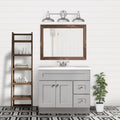 Design House 587097 Brookings 36x21 Unassembled Modern 2-Door Bathroom Shaker Vanity Cabinet Only Gray