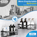 hower Caddy, Shower Shelves 5 Pack, Adhesive Shower Organizer for Bathroom & Kitchen, No Drilling, Large Capacity, Rustproof SUS304 Stainless Steel Bathroom Organizer, Bathroom Accessories, Black