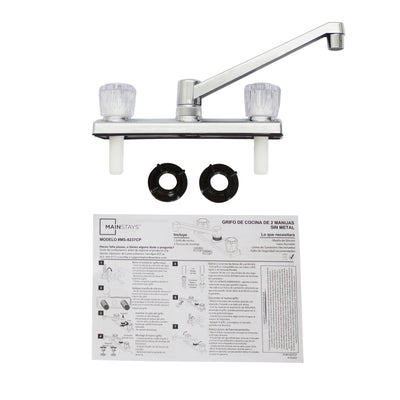 Mainstays Nonmetal Double Acrylic Handle Kitchen Faucet