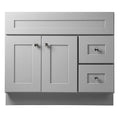 Design House 587097 Brookings 36x21 Unassembled Modern 2-Door Bathroom Shaker Vanity Cabinet Only Gray