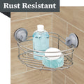 Satin Nickel Steel Corner Shower Basket, Better Homes & Gardens, 1 Shelf, Suction/Adhesive