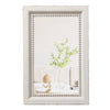 Sintosin Boho White Mirrors for Wall Decor Living Room 24" x 16", Hanging Rustic Wooden Bedroom Mirror with Beaded Detailing, Vintage Rectangular Bathroom Vanity Mirror Decor