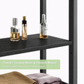 Biemlerfn Over The Toilet Storage Shelf, 4-Tier Wooden Bathroom Organizer Adjustable Saver Space Rack with Toilet Paper Holder, Black