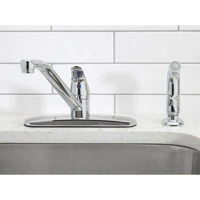 Mainstays 8" Widespread Single Handle Kitchen Faucet with Side Spray, Chrome