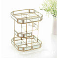 360 Rotating Makeup Organizer Spinning Cosmetic Makeup Swivel Antique Storage Box Mirror Glass Beauty Display, Gold Spin Large Capacity Vanity Organizer,Great for Countertop and Bathroom