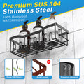 hower Caddy, Shower Shelves 5 Pack, Adhesive Shower Organizer for Bathroom & Kitchen, No Drilling, Large Capacity, Rustproof SUS304 Stainless Steel Bathroom Organizer, Bathroom Accessories, Black