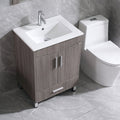 Walsport 24" Luxurious Bathroom Vanity with Sink Combo/Mirror/Faucet Vanities Set Cabinet,Modern Bathroom Vanity Cabinet with Pop Up Drain,Wood Color