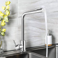 Coliware Kitchen Sink Faucet Brushed Nickel Bar Faucet 360° Swivel Single Handle Stainless Steel Kitchen Faucets