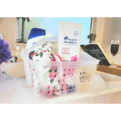 Mainstays Small Portable Shower Caddy Frost Plastic