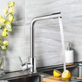 Coliware Kitchen Sink Faucet Brushed Nickel Bar Faucet 360° Swivel Single Handle Stainless Steel Kitchen Faucets