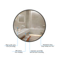 BEAUTYPEAK 24" Wall Mirror Bathroom Mirror Wall Mounted Round Mirror, Black